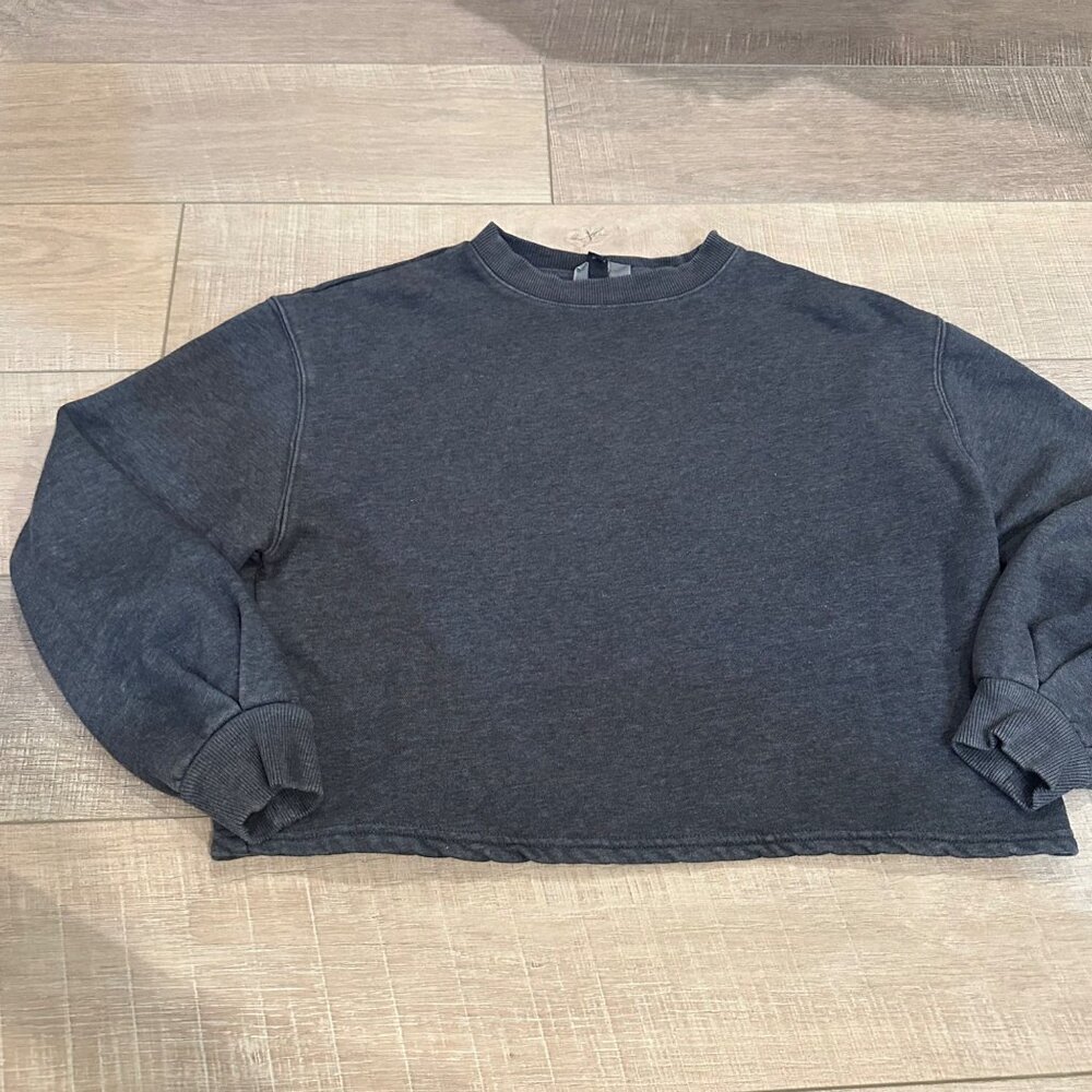 UNIVERSAL THREAD WOMENS HEATHER BLACK CROPPED SWEATSHIRT XS